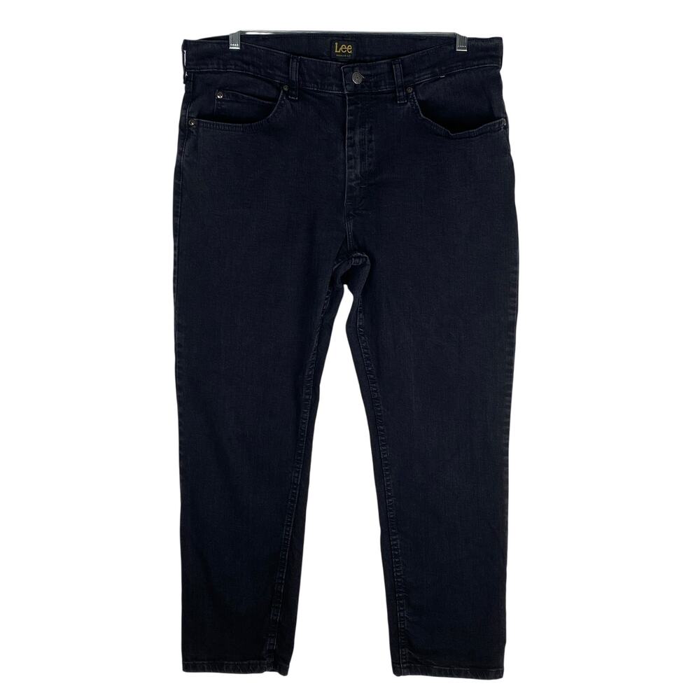 Lee Straight Leg Jeans Men 36x29 Black Normcore Minimalist Classic Workwear